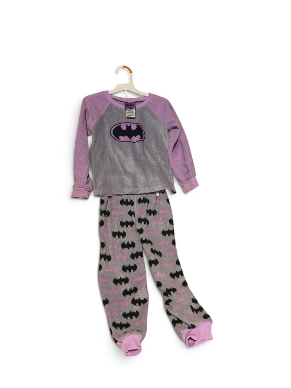 Kids Lilac and Gray Batman Pajama Set size 4T
